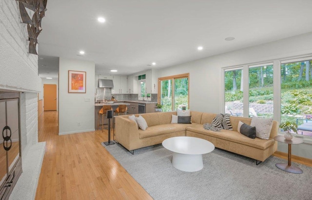 4744 Westgate Rd, Minnetonka, MN 55345 - living room featuring recessed lighting and light wood-style floors