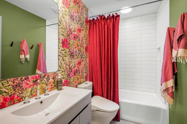 4744 Westgate Rd, Minnetonka, MN 55345 - bathroom with vanity, wallpapered walls, and shower / tub combo