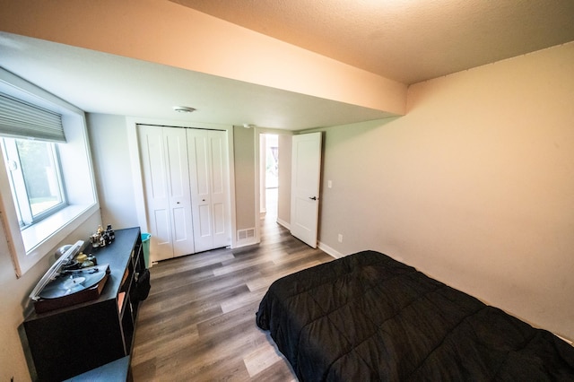 1004 Blanch Ct, Mantorville, MN 55955 - bedroom with wood finished floors, a closet, and baseboards