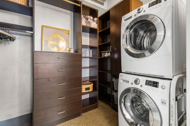 350 Saint Peter St Unit 701, Saint Paul, MN 55102 - laundry area with stacked washing machine and dryer
