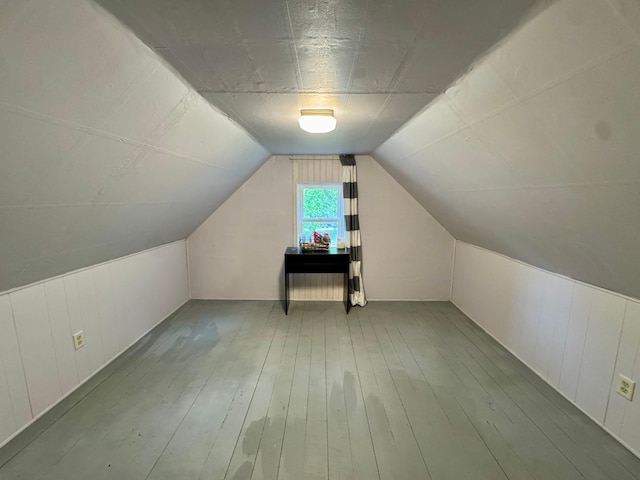 2728 Pine Ave, Slayton, MN 56172 - bonus room featuring hardwood / wood-style floors and vaulted ceiling