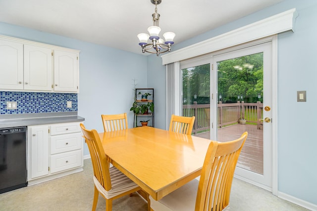 39 154th Ave NE, Ham Lake, MN 55304 - dining area with a chandelier and baseboards