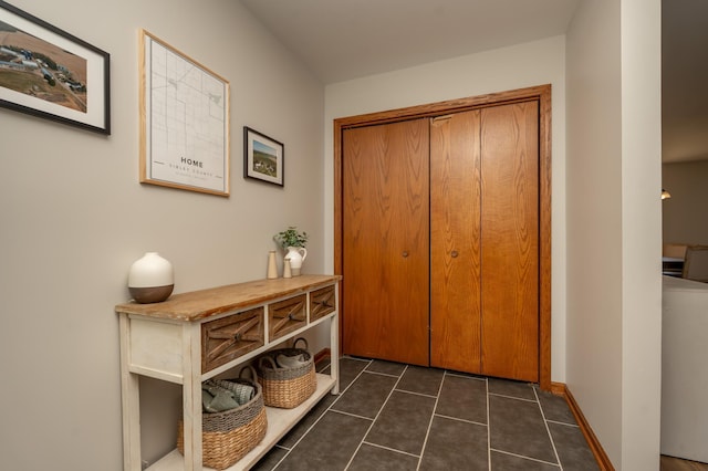 36350 276th St, Henderson, MN 56044 - corridor with dark tile patterned flooring