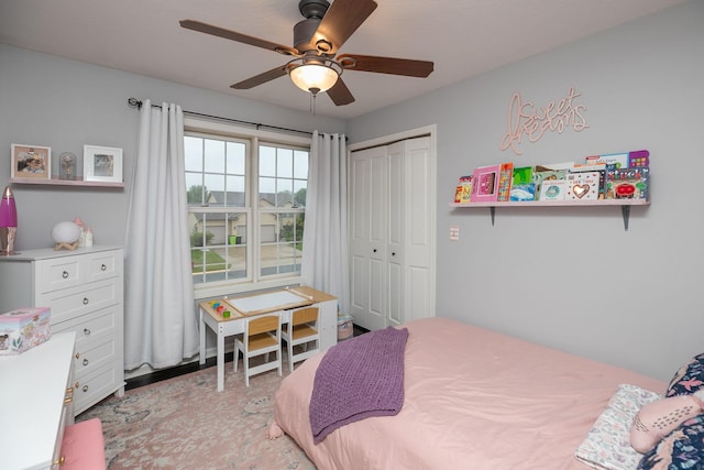 907 Rodeo Dr SE, Pine Island, MN 55963 - bedroom featuring a closet and ceiling fan