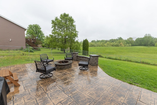 907 Rodeo Dr SE, Pine Island, MN 55963 - view of patio with an outdoor fire pit