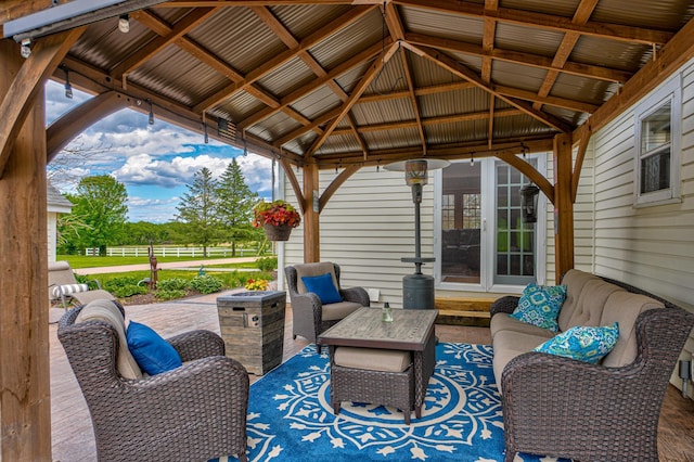 8632 Neal Ave S, Denmark Twp, MN 55033 - view of patio / terrace featuring outdoor lounge area and a gazebo
