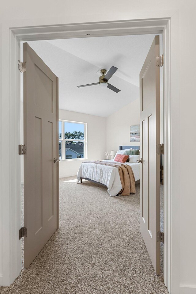 13430 Cadogan Way, Rosemount, MN 55068 - bedroom featuring carpet flooring, ceiling fan, and lofted ceiling