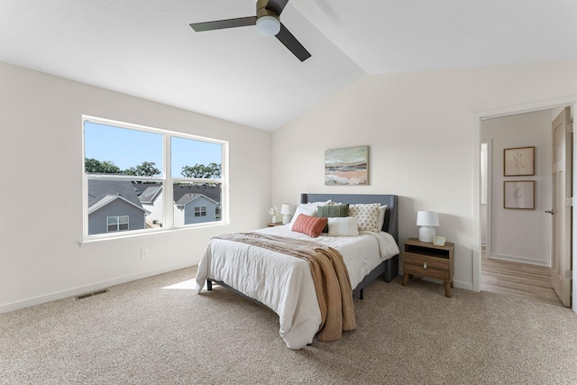 13430 Cadogan Way, Rosemount, MN 55068 - carpeted bedroom featuring lofted ceiling, a ceiling fan, and baseboards