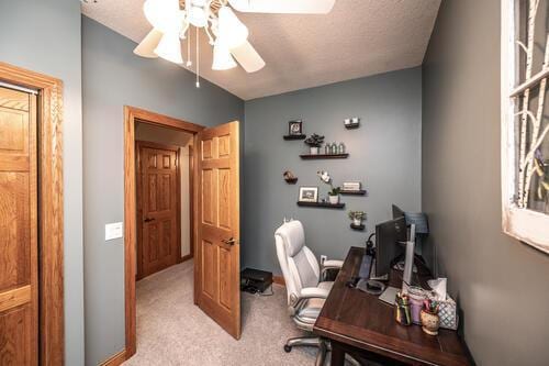 2211 Douglynn Ln, Saint Paul, MN 55119 - office area featuring light colored carpet and a ceiling fan