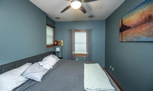 2211 Douglynn Ln, Saint Paul, MN 55119 - bedroom with ceiling fan and a textured ceiling