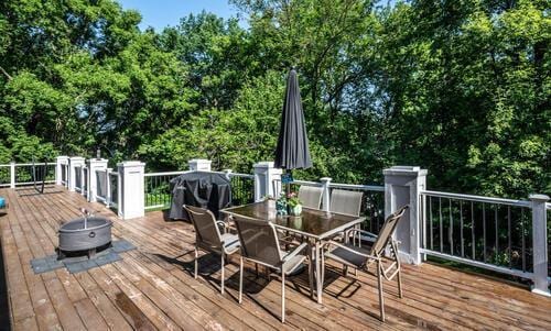 2211 Douglynn Ln, Saint Paul, MN 55119 - wooden deck featuring outdoor dining area
