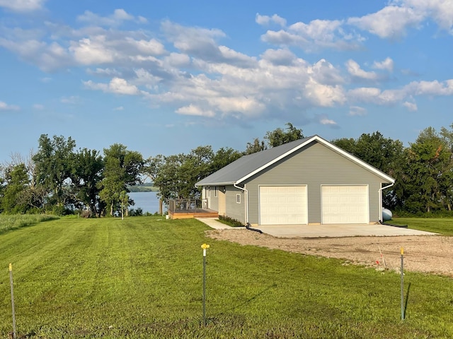 22 Jayvee Ln, Lake Sarah Twp, MN 56132 - view of side of home with a yard, a water view, and covered porch