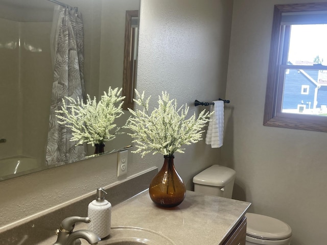 22 Jayvee Ln, Lake Sarah Twp, MN 56132 - full bath featuring vanity, healthy amount of natural light, curtained shower, and a textured wall