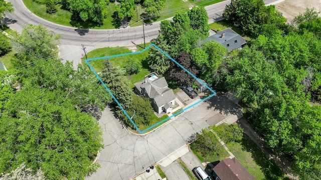 aerial view of property's location with property boundaries highlighted