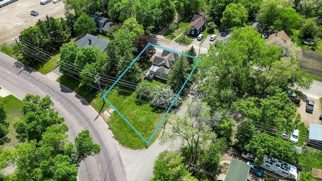 aerial view of property's location with property boundaries highlighted
