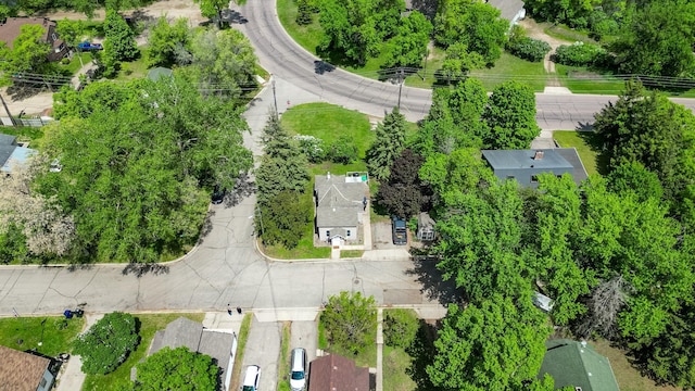 bird's eye view of a tree filled landscape