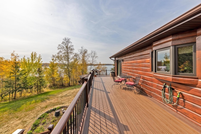 36737 Shoreview Dr, Wabana Twp, MN 55744 - wooden deck with a water view