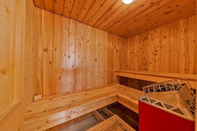 36737 Shoreview Dr, Wabana Twp, MN 55744 - sauna with wooden walls and wood ceiling