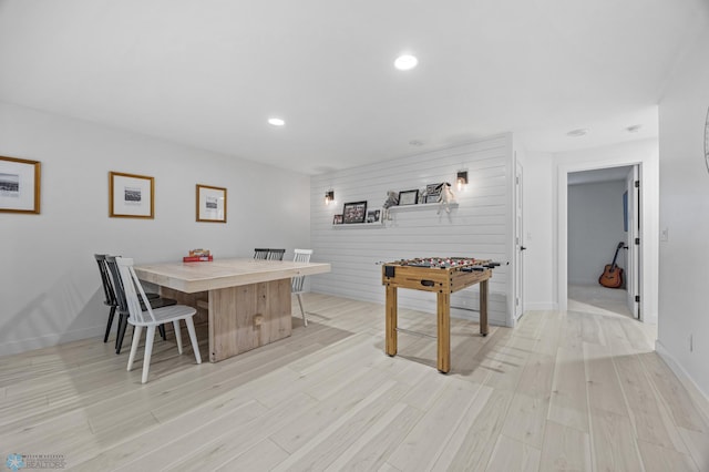 508 13th St NE, Dilworth, MN 56529 - game room with light wood-style floors, baseboards, and recessed lighting