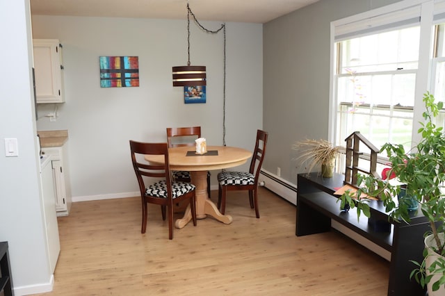 814 Old Settlers Trl Unit 6, Hopkins, MN 55343 - dining space with light wood-style floors, baseboard heating, and baseboards