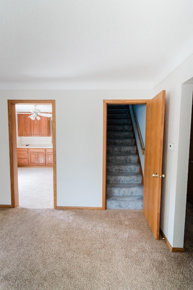 1651 5th St E, Saint Paul, MN 55106 - staircase featuring carpet and baseboards