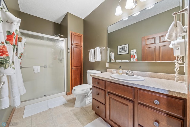 1395 Highpointe Dr N, Fargo, ND 58102 - bathroom featuring a stall shower, vanity, and toilet