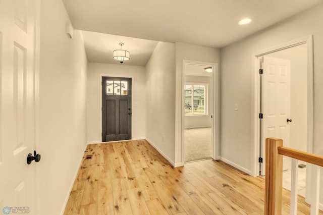 1474 66th Ave S, Fargo, ND 58104 - entrance foyer featuring light wood-style floors, baseboards, and recessed lighting