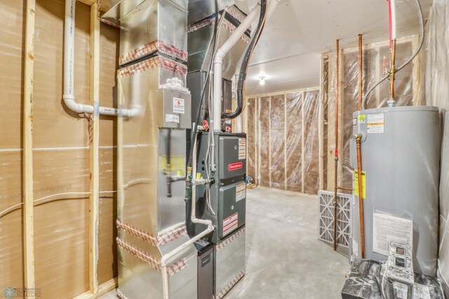 1474 66th Ave S, Fargo, ND 58104 - utility room with water heater and heating unit