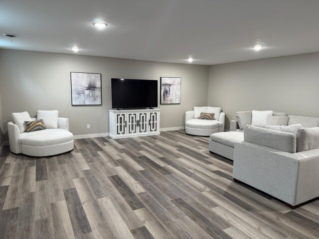50429 245th Ave, Staples Twp, MN 56479 - living area featuring wood finished floors, recessed lighting, and baseboards