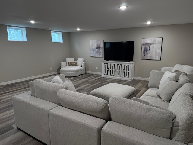 50429 245th Ave, Staples Twp, MN 56479 - living area with wood finished floors, recessed lighting, and baseboards
