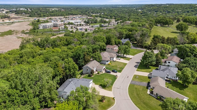 216 Crestview Cir, Jordan, MN 55352 - aerial view of residential area featuring a forest