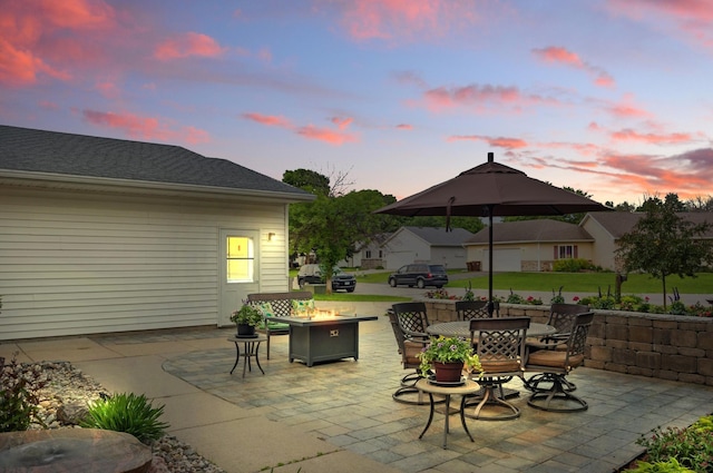 216 Crestview Cir, Jordan, MN 55352 - view of patio / terrace with a fire pit and outdoor dining space