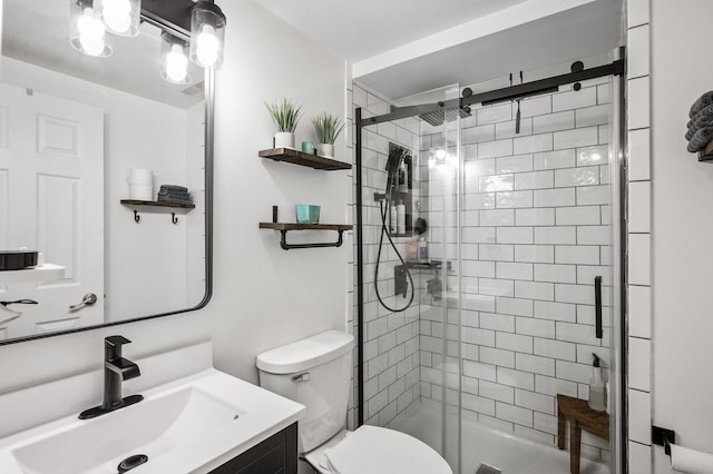 15657 Fish Point Rd SE, Prior Lake, MN 55372 - bathroom with a stall shower, toilet, and vanity
