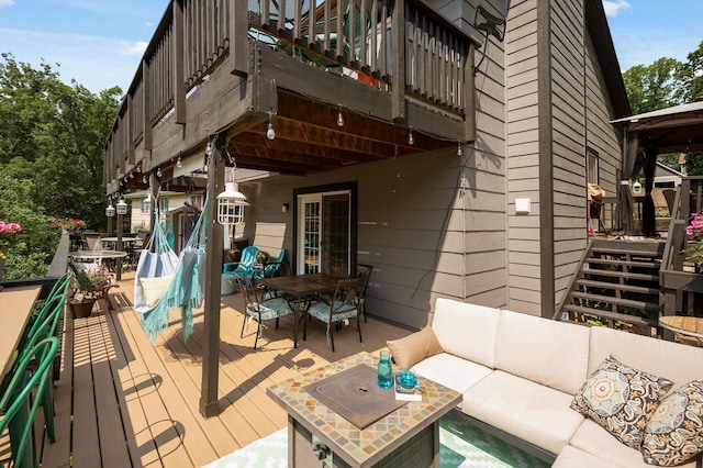 15657 Fish Point Rd SE, Prior Lake, MN 55372 - deck with an outdoor hangout area and outdoor dining area