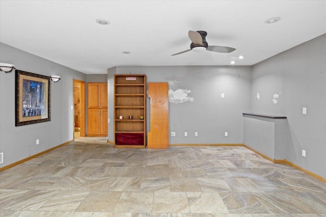25809 Virgo St NE, Oxford Twp, MN 55079 - unfurnished room featuring baseboards, ceiling fan, and recessed lighting