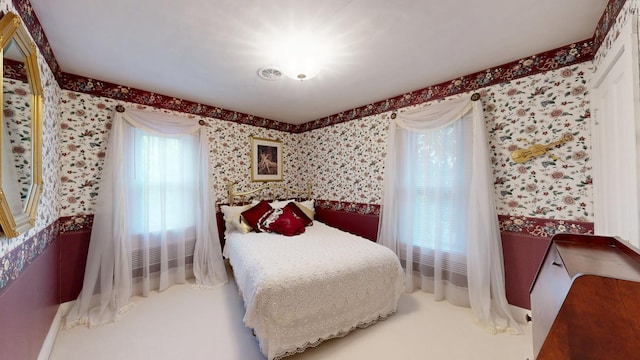 402 Main St, Racine, MN 55967 - bedroom featuring wallpapered walls and carpet flooring