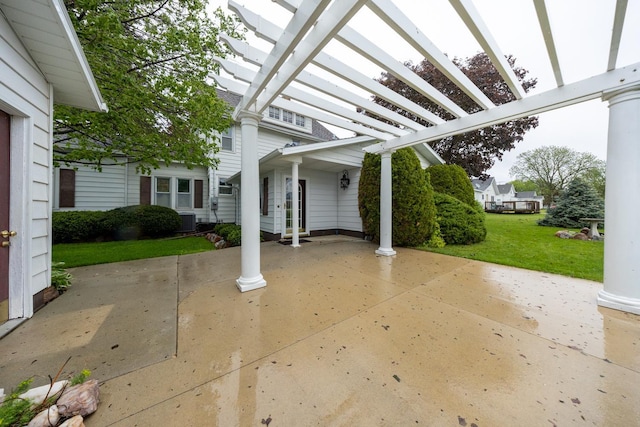402 Main St, Racine, MN 55967 - view of patio with a pergola and central AC