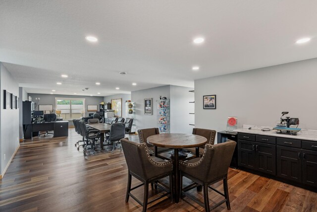 6339 140th Ave SE, Clear Lake, MN 55319 - dining space with recessed lighting, dark wood-type flooring, and a desk