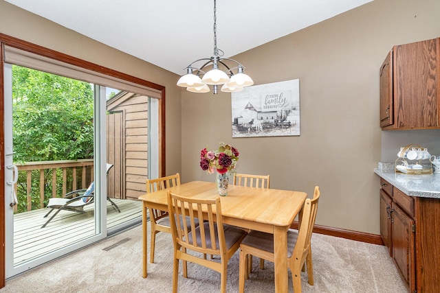 3514 Douglas Dr N, Crystal, MN 55422 - dining space with light carpet and a chandelier