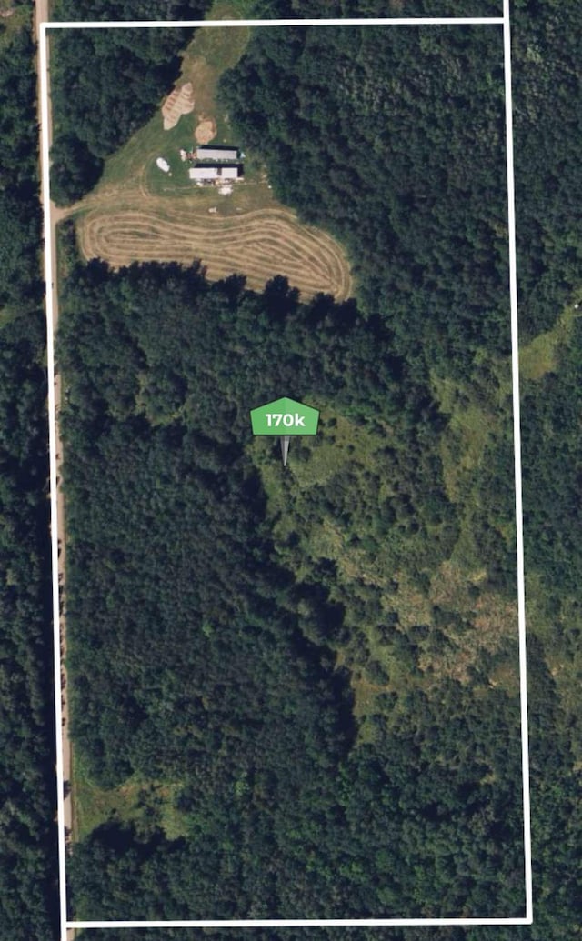 22088 380th Ave, Richardson Twp, MN 56338 - aerial view of property's location with property parcel outlined