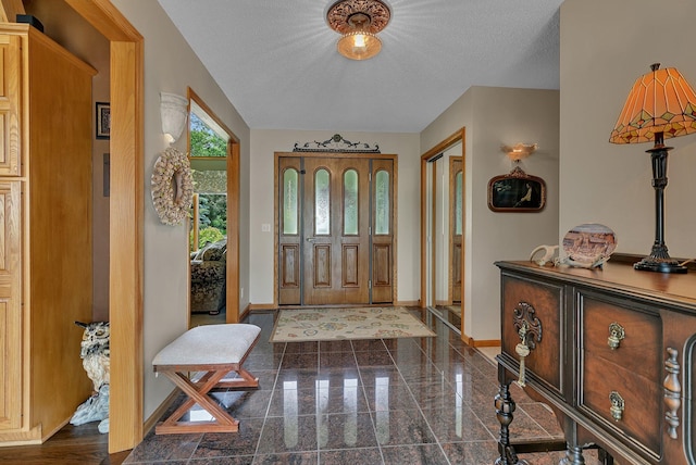 72959 235th St, Dassel, MN 55325 - entryway with granite tiled floors and a textured ceiling