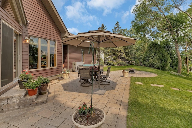 72959 235th St, Dassel, MN 55325 - view of patio with a fire pit and outdoor dining space
