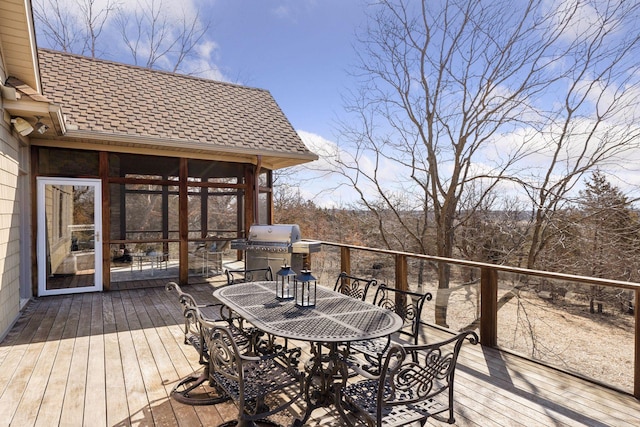 12159 Quail Avenue Ln N, Stillwater, MN 55082 - wooden terrace featuring grilling area and outdoor dining space