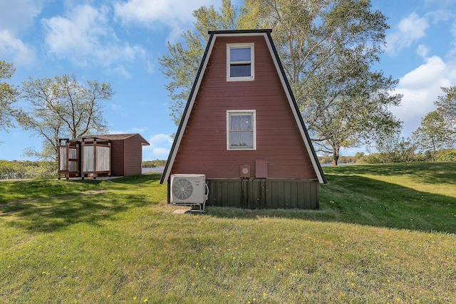 19663 County Road 9 NE, New London Twp, MN 56273 - view of property exterior featuring a cooling unit and a yard