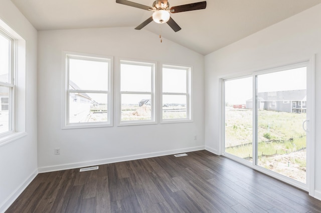 11452 Queens Ct N, Lake Elmo, MN 55042 - spare room featuring dark wood-style flooring, plenty of natural light, and a ceiling fan