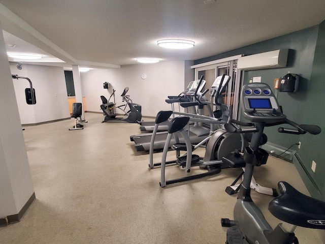 3155 Coachman Rd Unit 350, Eagan, MN 55121 - workout area with an AC wall unit and baseboards