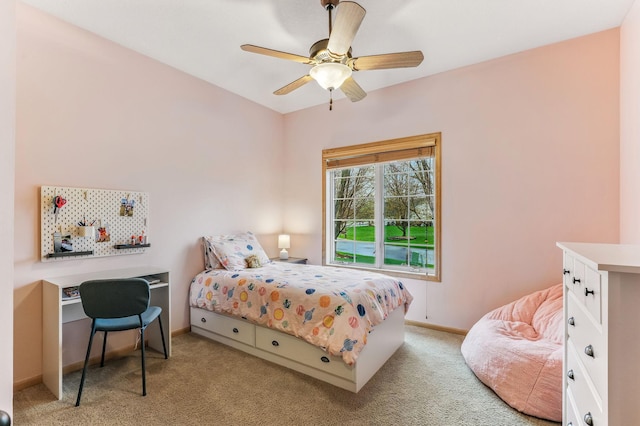4828 Mason Ave NE, Saint Michael, MN 55376 - bedroom with light colored carpet, baseboards, and a ceiling fan