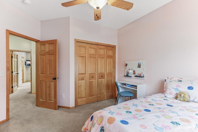 4828 Mason Ave NE, Saint Michael, MN 55376 - carpeted bedroom featuring a closet, ceiling fan, and baseboards