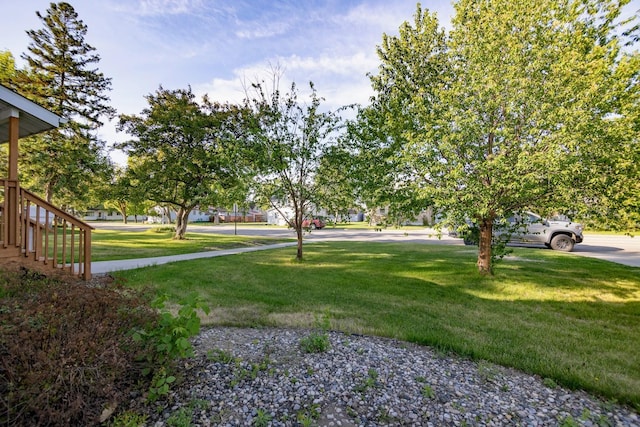 546 2nd St SE, Perham, MN 56573 - view of green lawn with stairway