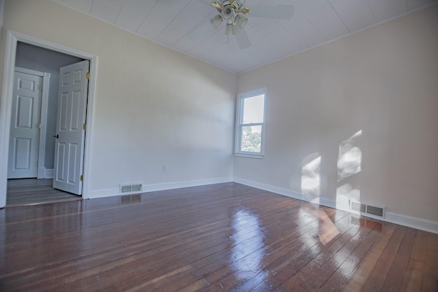 546 2nd St SE, Perham, MN 56573 - empty room with ceiling fan, hardwood / wood-style flooring, and baseboards